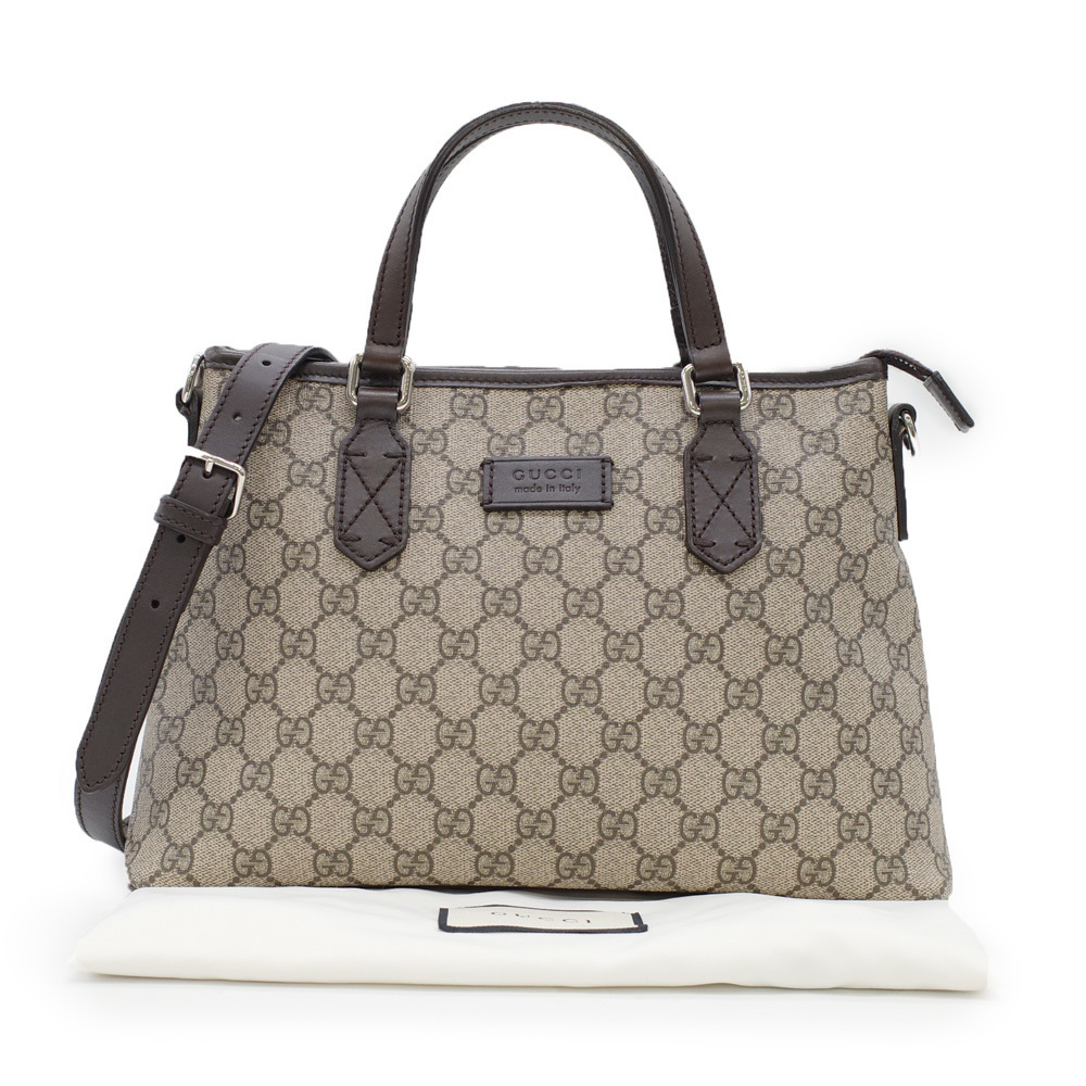 Gucci Gg Supreme 2way Handbag Brown